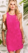 Lilly Pulitzer NWT Marquette Crochet Shift Dress Passion Fruit Pink Size L,XL