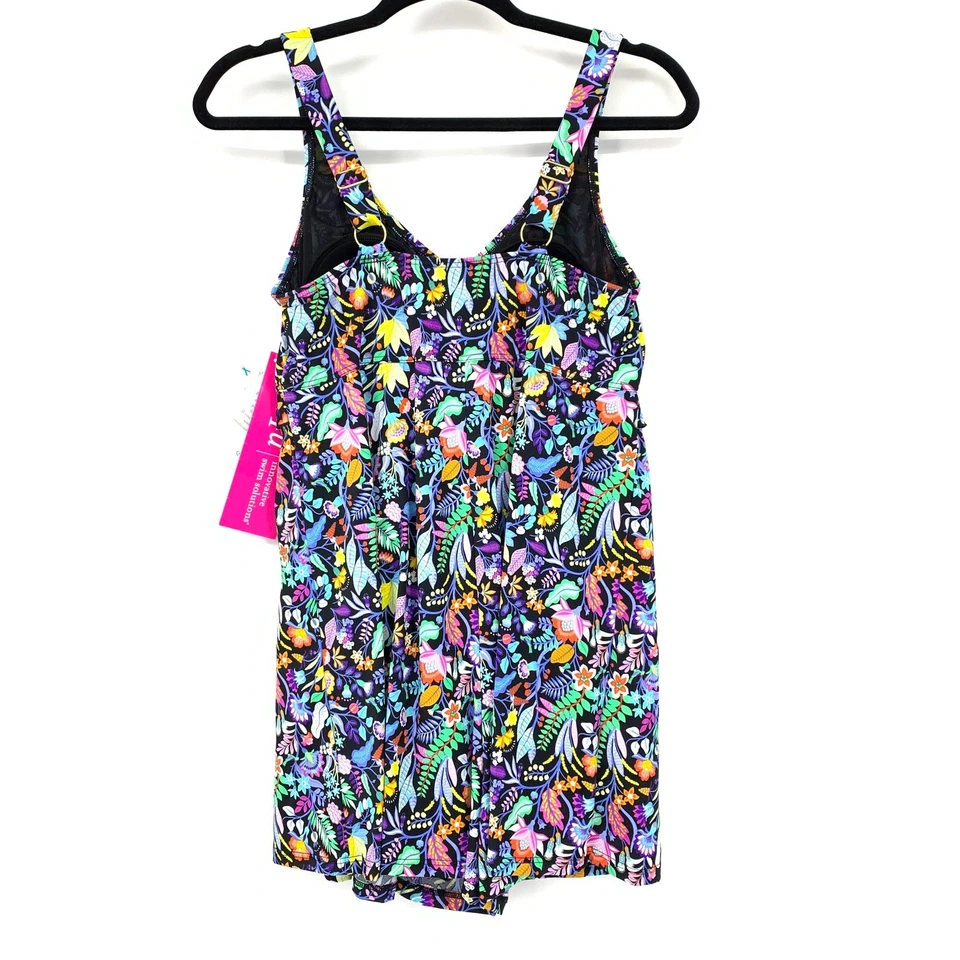 Vestido de traje de baño de una pieza Fit 4 U para mujer talla 12 estampado floral multicolor NUEVO Foto 2 de 4