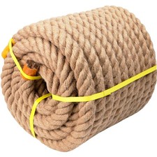 Jute Rope 3/4inx100ft Natural Thick Hemp RopeCrafts,Nautical,Railings,Decorating