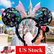 Disney-Park The Nightmare Before Christmas Minnie Mouse Clear Bow Headband Ears