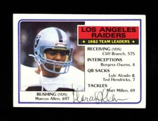 1983 TOPPS MARCUS ALLEN TEAM LEADERS #293 RAIDERS HOF AUTOGRAPH SIGNED VINTAGE