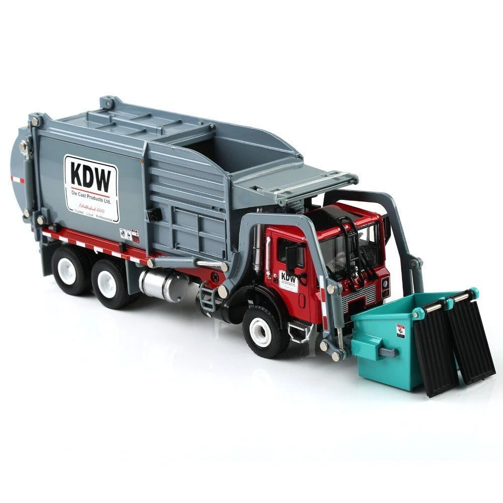 1 24 KDW Diecast Transporter Garbage Truck Alloy Vehicle Car Model
