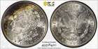 🌈1881-S Morgan Dollar PCGS MS 64 Electric Neon Rainbow Color Toned /Fresh Slab