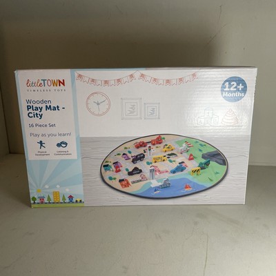 Aldi Little Town Holz Spielmatte Stadtmotiv 16-teiliges Set Neu & unbenutzt