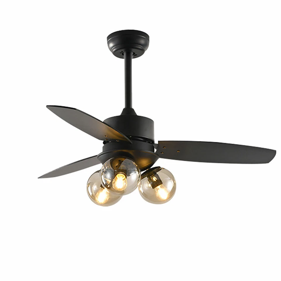 42" Vintage Ceiling Fan w/Light Industrial Farmhouse Chandelier Lighting 3-Light - Image 3 of 4