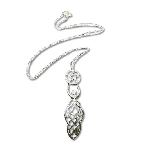 Goddess Celtic Pentacle Necklace Pendant Gaia 925 Silver Jewellery And Boxed