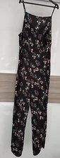 BNWT FLORAL PRINT STRIAGHT LEG STRAPPY SUMMERY (THIN FABRIC) JUMPSUIT, UK 14