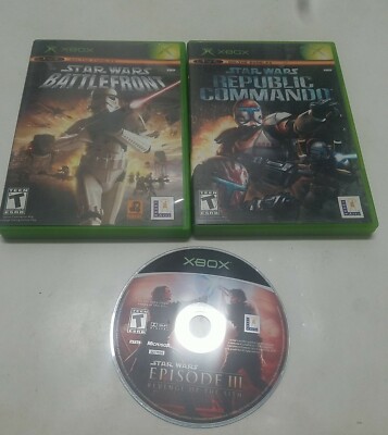 Lot of 3 Original XBOX Star Wars Battlefront + Republic Commando+ ep.3 LucasArts