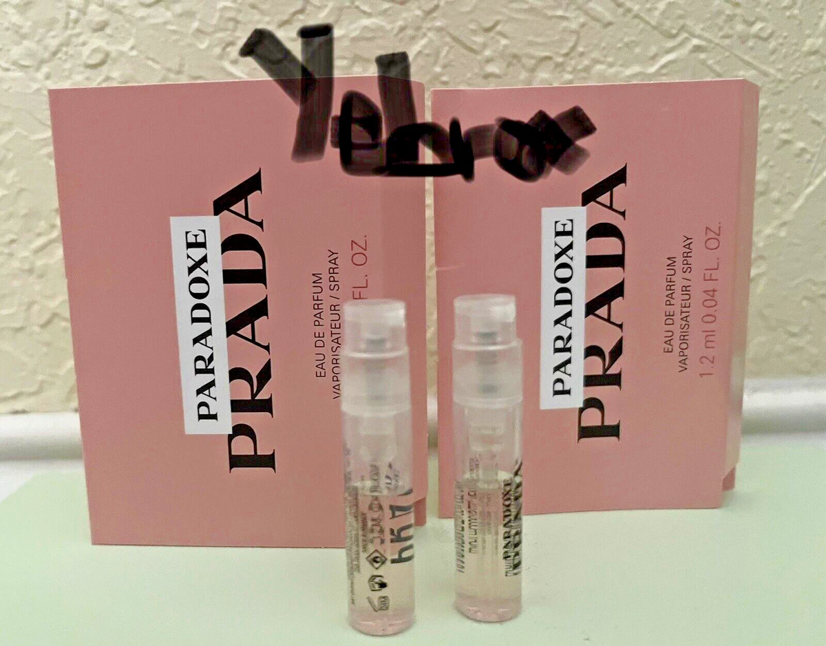 2 Prada Paradoxe Eau De Parfum Sample Perfume Sampler Vial 1.2ml/0.04fl.oz  Each!