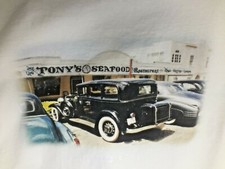 VTG Tony's Seafood Restaurant T-Shirt 2008 Classic Car Marshall Ca Large e21