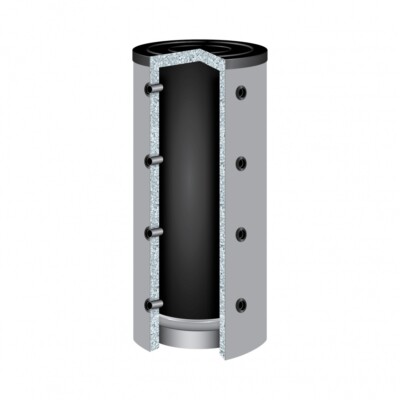500 Liter TWL Pufferspeicher 90° P-500 ohne Wärmetauscher 100mm Isolierung