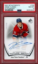 2021-22 SP AUTHENTIC JESSE YLONEN FUTURE WATCH AUTO #134 ROOKIE /999 PSA 8 RC UD