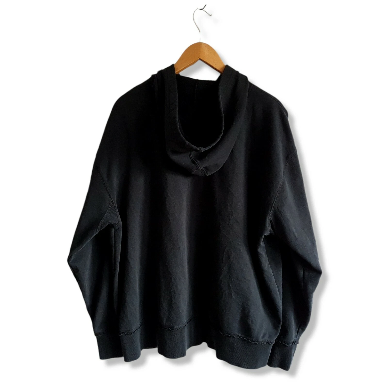 SACAI Felpa con cappuccio vintage nera oversize anni 2000 con cerniera con grande stampa Minesota