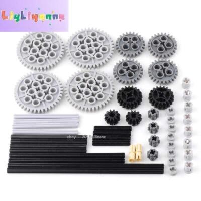 50PCS Technic Gear and Axle Pack for MOC Building Blocks DIY Car Parts