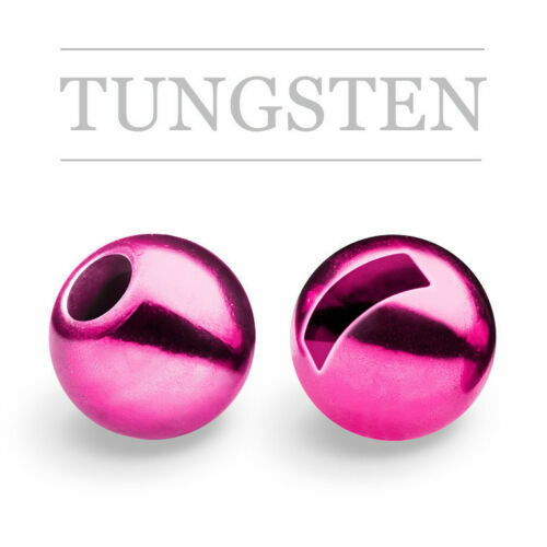 20) Met Pink SLOTTED TUNGSTEN Fly Tying Beads 3/32