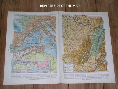 1925 VINTAGE PHYSICAL MAP OF EUROPE / MOUNTAINS RIVERS - 第 9/14 張圖片