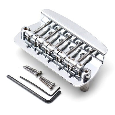 5 String Bass Bridge Tailpiece for Sterling by Music Man Style Bass Silver