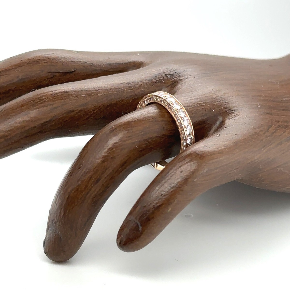 shane co 14k rose gold diamond band size mm wide