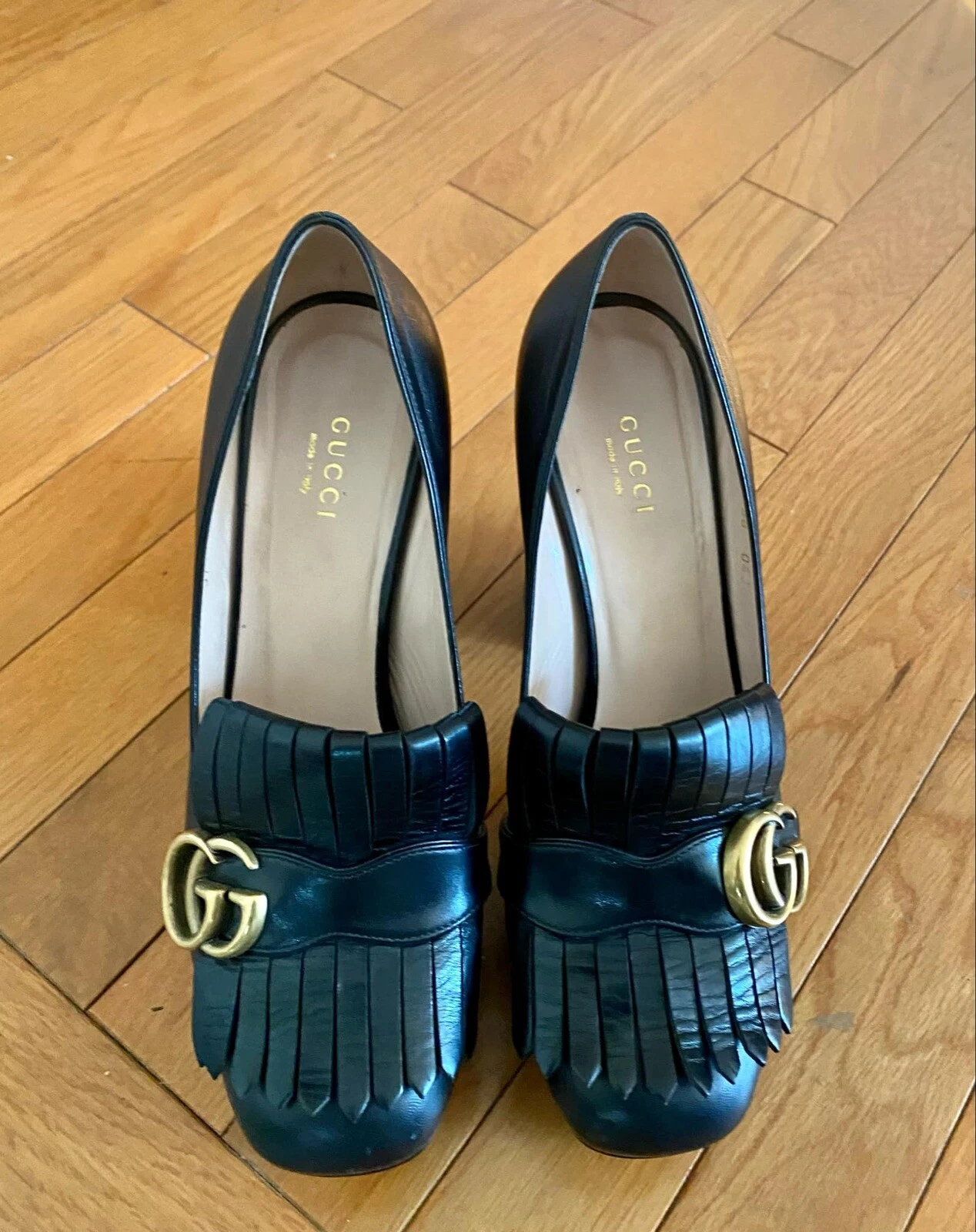 Chaussures GUCCI en cuir noir GUCCI Marmont pointure 38. Excellent état