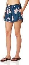 Kanu Surf Womens Darren Stretch UPF 50 Swim Workout Boardshort, Navy Floral, 10