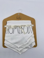 NEW Rae Dunn Set of 3 Baby Bandana Bibs Infant Snap Closure Sleepy Head