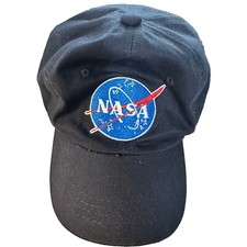 NASA Ball Cap Women Youth Hat Adjustable Blue With Embroidered Applique Space