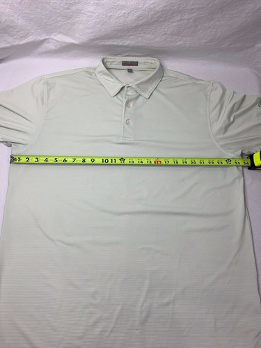 Peter Millar Summer Comfort Mens Short Sleeve Polo Shirt XL Mint Green Striped - Picture 12 of 12