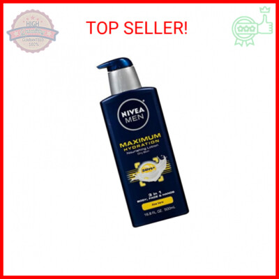 NIVEA MEN Maximum Hydration Body Lotion 16.9 Fl Oz | 3-in-1 Nourishing Lotion fo