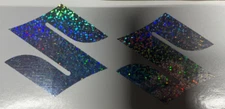#162 (2) 2" sparkle Suzuki Motorcycle Car Vintage 1980's  Decal Sticker
