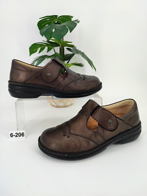 Finn Women's Mary Jane  Brown Leather Comfort Shoes Size 37D EU 6.5 US
