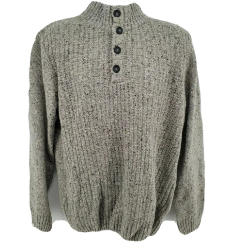 Luca Nobili Mens Gray Sweater Size XL Button Mock… - image 1