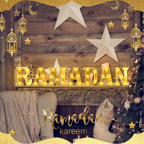 7 Pieces Large Ramadan LED Letter Lights Sign Ramadan Eid LED Marquee Lights ... - Imagen 6 de 6