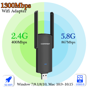 10 Mbps Wireless Usb Wi Fi Network Adapter Dongle Doble Banda 2 4 Y 5 8ghz Para Pc Ebay