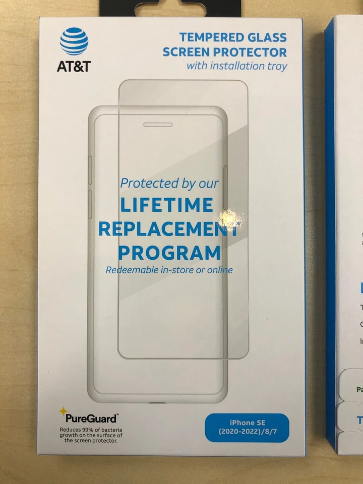 Protector Pantalla Cristal Templado AT&T PureGuard para iPhone SE (2022) / 6S / 7 / 8 Foto 2 de 2