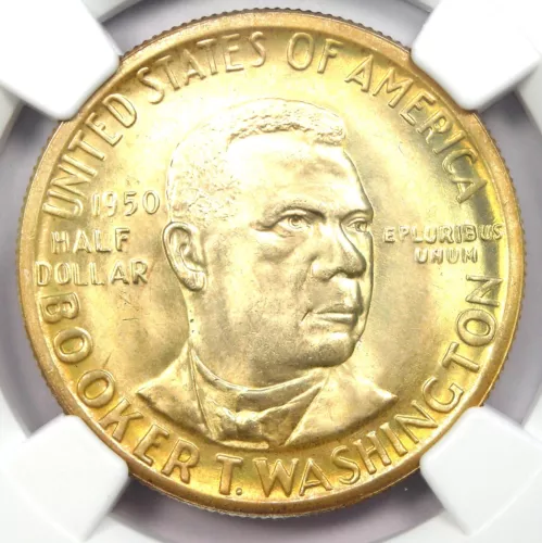 1950-D BTW Booker T Washington Half Dollar 50C - NGC MS67+ Plus - $9,250 Value