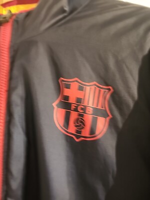 Nike FC Barcelona Mens Reversible Hooded Soccer Full Zip Puffer