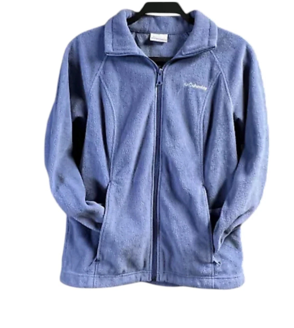 Columbia Sportswear Men Jacket Small Blue Full Front Zip Pockets Fleece Collared