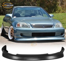 Fits 99-00 Honda Civic EK CS Style Front Bumper Lip Spoiler Unpainted - PU