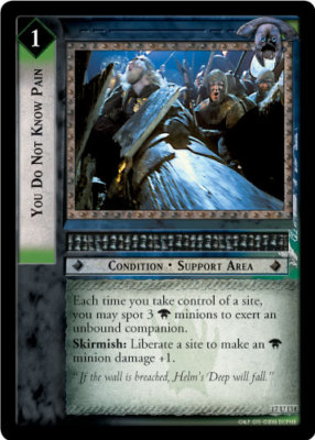 LOTR: You Do Not Know Pain [Ungraded] The Rise of Saruman Lord of the Rings TCG 