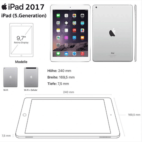 Leder Schutzhülle für Apple iPad 2017 Tablet Tasche Cover Etui Case Stand braun - Picture 4 of 12