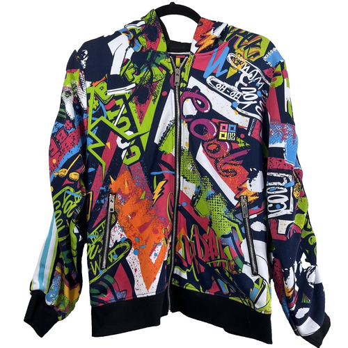 Demo Lition Hoodie Jacket Retro Graffiti Print Colorful Zip Up Size XL (18) - Picture 15 of 15