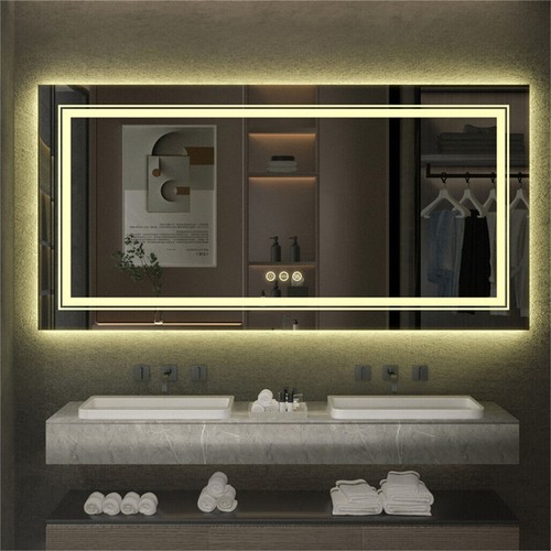 LED Large Full Length Mirror Wall Mounted High Lumen Anti-Fog Bathroom Mirror - Picture 3 of 17