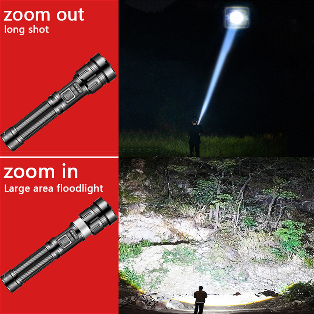 Super-Bright 1000000LM LED Tactical Flashlight Torch Zoomable Rechargeable Lamps - Picture 5 of 15