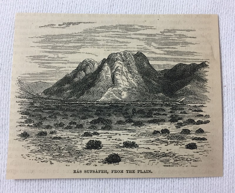 1872 small magazine engraving~ RAS SUFSAFEH FROM THE PLAIN Mount Sinai