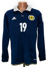 SCOTLAND MATCH WORN ISSUE 2011/2013 HOME FOOTBALL SHIRT #19 SIZE L ADULT