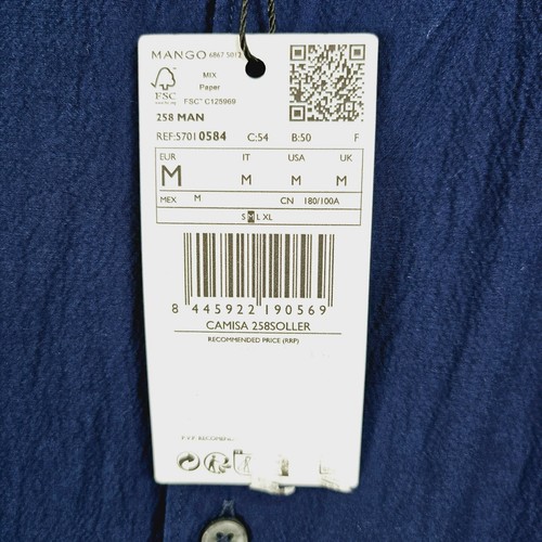 Mango - NEW - Soller - Formal Shirt - Navy - Medium - Picture 4 of 4