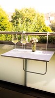 Balkon Klapptisch Weiß Balkontisch Gartentisch HäNgetisch Campingtisch Tisch
