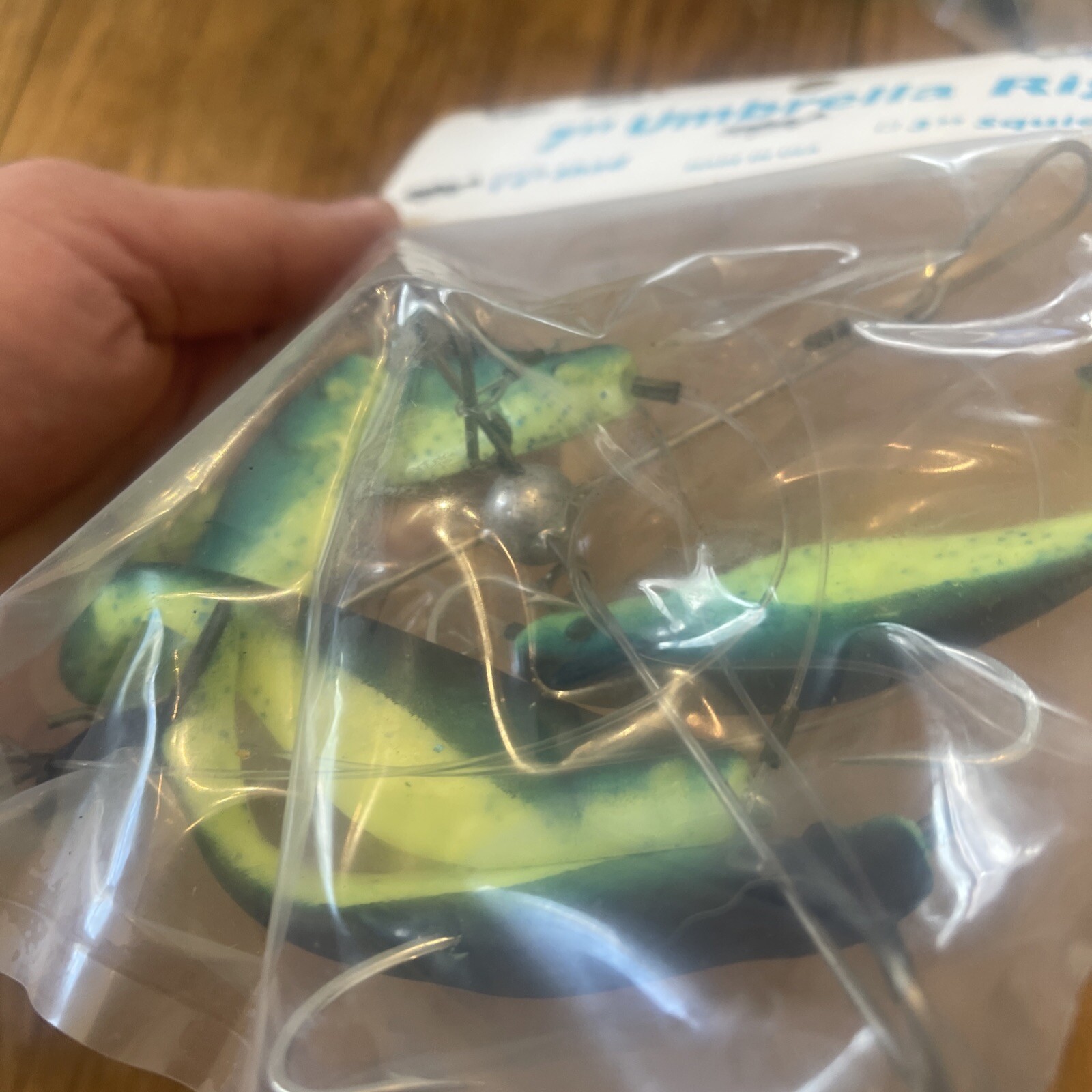 7” Umbrella Rig 4 Arm With 4” Shad (5)  Green Chart.New In Package McKala Fishin - Image 4