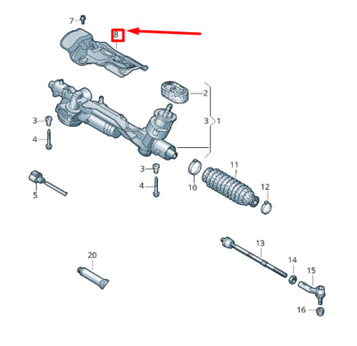 Volkswagen Tiguan AD1 Lenkgetriebe Hitzeschutz 5Q1423981H BRANDNEU OEM