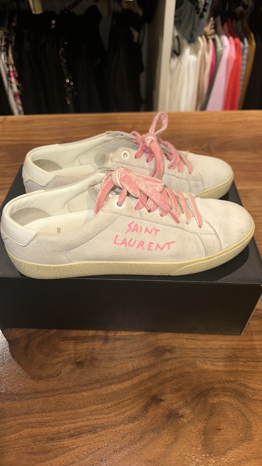 SAINT LAURENT Sneakers classiche corte scamosciate invecchiate 38 $775